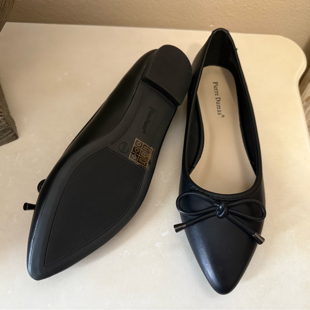 Pierre Dumas Black Women's Flats with Bow